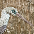 Vintage Don Freedman Fiber Art Tapestry Wall Hanging 1980s Bird Crane Mcm