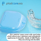 White Retainer Case W  Vent Holes - Uv Cleaner Case  Mouth Guard Aligners