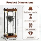 Large 60 Minute Hourglass Sand Timer With Black Wooden Frame Clock Decorative