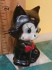 Vintage Cat Figurine Ceramic Kitten In Bowtie Figure