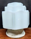 Vintage All Original Art Deco 7 5  Milk Glass Skyscraper 3 Tiered Light Fixture