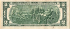 1976 Bicentennial Two Dollar   2  Bill Circulated W Milwaukee Cancellation Stamp