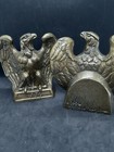 Eagles Bookends Colonial Virginia Hampton Vintage 1776 Heavy Brass Washed Large