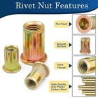 1 4 Rivet Nut  115pcs Carbon Steel Zinc Rivet Nuts 1 4-20  1 4 20 Threaded In   