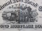 1874 International Railroad Company Bond Certificate  1000 2nd Mortgage Texas Ci