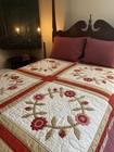 Antique Rose Of Sharon Appliqu   Hand Sewn Quilt  Just Beautiful 