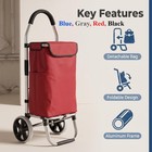 Aluminum Alloy Shopping Cart  Large Capacity Foldable Utility Wagonload Capacity