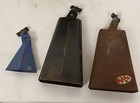 Lot Of 3 Latin Percussion Vintage Cowbells W  Bag