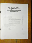 Gottlieb Pinball Game System One  Factory Service   Schematics Manual   nice 