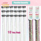 18pcs Hair Tinsel Clip In Hair Tinsel Kit Glitter Tinsel Hair Extensions 20inch
