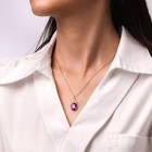 Vintage Style Purple Crystal Pendant Necklace Gold Tone Pearl Charm For Women