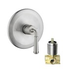 Shower Handle Valve  Single Function Round Shower Mixer Valve Brushed Nickel
