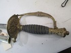 Us Model 1860 Civil War Officers Sword   Scabbard Etched Blade Whisle Fold  t54