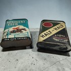 2 Vintage Tobacco Kentucky Club Smoking Pocket Tin   Half   Half Advertising