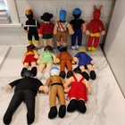 Rare Vtg 70s El Chavo Del Ocho 12pc Vinyl Face Characters Plush Doll Set     
