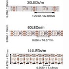 1-5m 5v Ws2812b 5050 Rgb Led Strip 30 60 144 150 300 Leds Individual Addressable