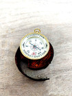 Brass Locket Compass Necklace Maritime Steampunk Antique Vintage Leather Case