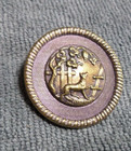 Large Vintage Antique Metal Fable Button Fox   The Grapes