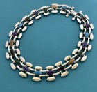 Vintage Mexico 950 Sterling Silver Multi Color Stone Necklace 15   