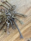 Antique Vintage Misc Brass Padlock Lock Door Cabinet Keys Ornate Key Lot