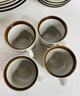Vintage Brown Monterrey Stoneware Msi Japan Plates Saucers Cups Serves 4 - 20pc