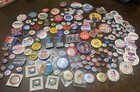 Huge Vintage Political Camp Button Pin Lot 140  Reagan Trump Clinton Era Rare   
