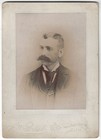 Man Handlebar Mustache Will Reimels Genealogy Bath Ny Antique Card Photo
