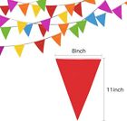 100 Feet Pennant Banner - 75 Multicolor Bunting Flags  8x11 Inches  Decorations