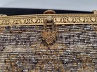 Vintage French Glass Beaded Evening Purse Art Deco Ornate Frame Mesh Handbag