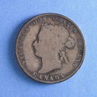 1874 H Canada Silver 25 Cents Coin Circulated F Condition Canadian