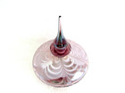 Iridescent Pink White Swirls Blown Art Glass Perfume Bottle With Stopper