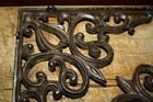 2 Cast Iron Antique Style Heart Brackets  Garden Braces Rustic Shelf Bracket 