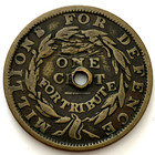 1841 1c Millions For Defense Not One Cent Hard Times Token Ht-58  Holed