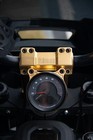 Hoprousa 12  Height 1 1 25 Inch Handlebar Riser With Round Digtal Gauge Gold