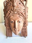 Vintage Chinese Hand Carved Wooden Goddess Decorative Mask Wall Hanging