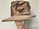 Custom-made By Suzanne Couture Millinery Silk Bronze Brown Hat Size Medium 