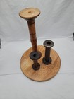 Lot Of 3 Vintage Wooden Textile Spools 5  To 11 