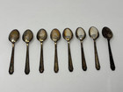 Vintage Set Of 8 H   T Mfg  Silver Plate Spoons 6 