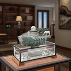 Indoor Resin Glass Fish Tank Waterfall Feng Shui Good Luck Wealth Fountain Decor