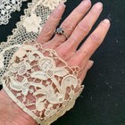 Antique  8  Lot Victorian Lace Cuffs   Collars Crocheted Edwardian Vintage Read