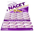 Gillette Nacet Stainless Steel Double Edge Safety Razor Blades Smooth - 100ct