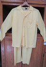 Vintage Sears Men s  Pajama Set Lemon Yellow -- Sz 38 40 -- Acetate   Nylon