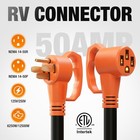 Rv Extension Cord 25 Ft 50 Amp Nema 14-50p To 14-50r Heavy 25ft  Black Orange
