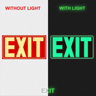 Exit Signs Glow In The Dark   3 Pack 12x7 Inch laminated For Uv  Weather   Fade