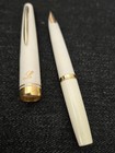 Rare Pilot Elite S 18k Fine Nib Vintage Fountain Pen White Body 1970s