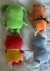 Ugly Dolls Plush Toys Lot Of 4 Green  Blue  Red  Orange - Very Good Condition 9 