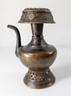 Antique Chinese Tibetan Bronze Ritual Ewer Vase Pitcher Buddhist Emblems