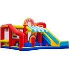 Inflatable Bounce House Bouncer For Kids W  Toy Market Stand   Slide 450w Blower