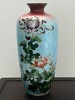 Antique Japanese Ginbari Cloisonn   Enamel Vase Meiji Period Late 19th Century