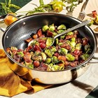 Hexclad Hybrid Nonstick 4 5-quart Deep Saut   Pan With Tempered Glass Lid